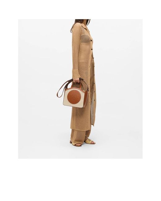Karl Lagerfeld Brown Small K/Circle Mesh Tote Bag