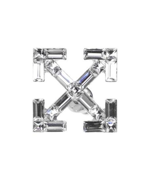 Off-White c/o Virgil Abloh White Crystal-Embellished Earring for men