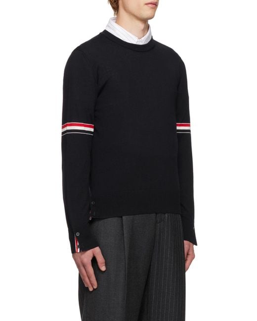 Thom Browne Black Rwb Knitted Jumper for men