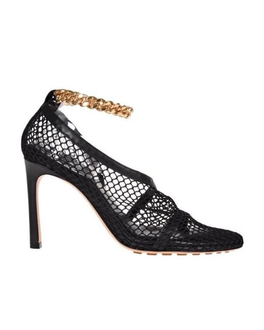 Bottega Veneta Black Mesh Overlay Pumps