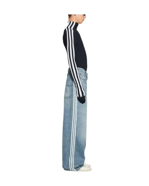 Balenciaga Blue Adidas Large Baggy Trousers