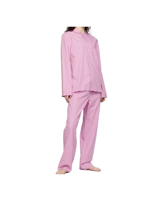 Tekla Pink Striped Poplin Pyjama Pants for men