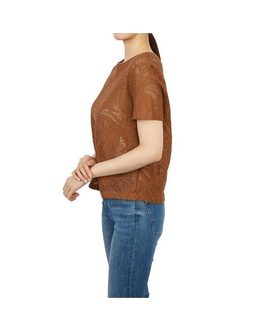 Max Mara Brown Short-Sleeved T-Shirt With Round Neck