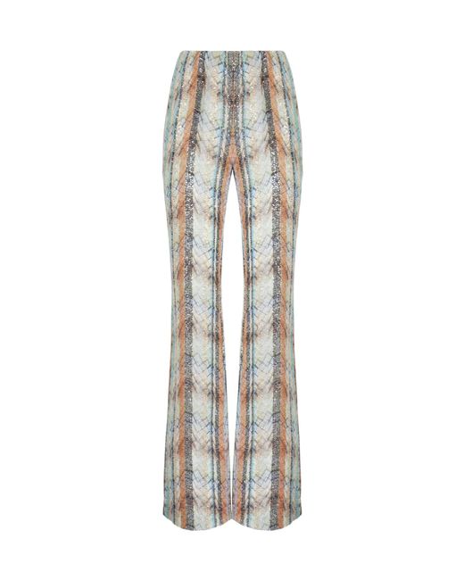 Missoni Gray Zigzag Sequinned Knitted Trousers