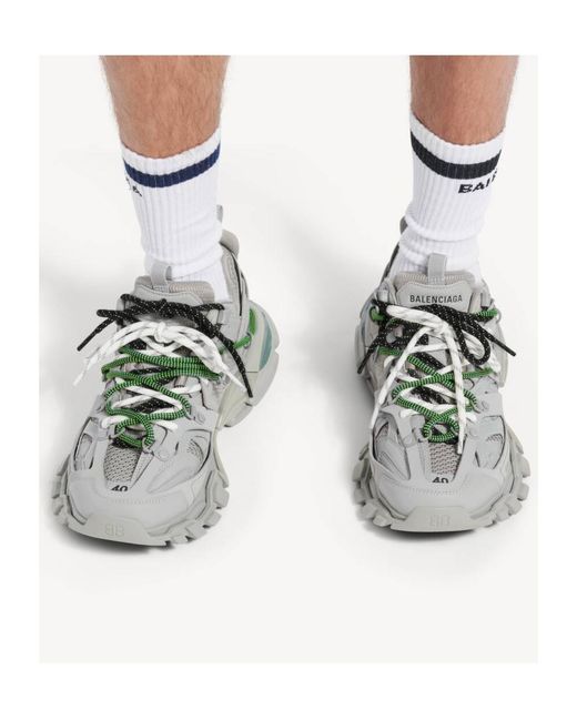 Balenciaga Gray Track Trail Laces Panelled Low-Top Sneaker for men
