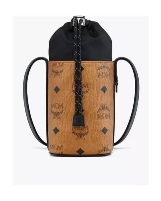 MCM Black Printed Shoulder Bag for men