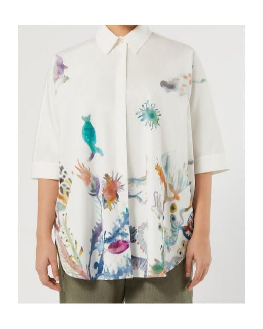 Marina Rinaldi White Cotton Poplin Tunic