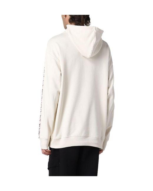Emporio Armani White Logo-Print Pullover Hoodie for men