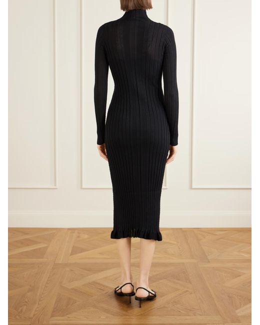 Proenza Schouler Black Monet Ribbed Knit Dress
