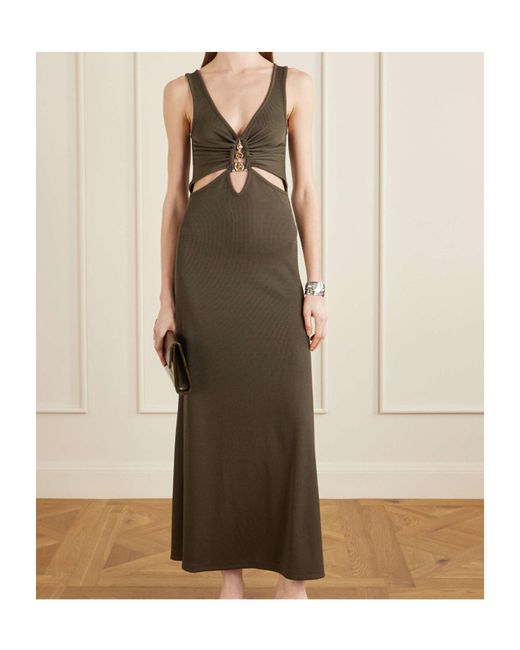 Christopher Esber Natural Droplet Crystal Tank Dress