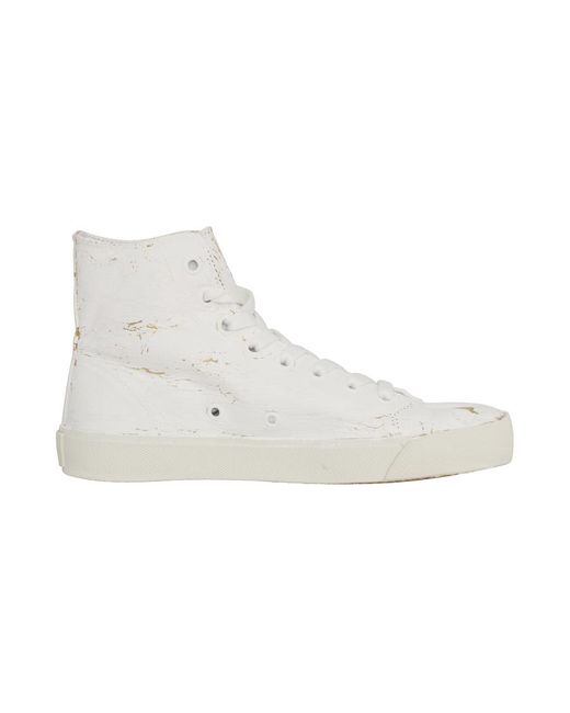 Maison Margiela White Splatter Effect High-Top Sneakers
