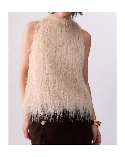 Liu Jo Natural Fringed Top