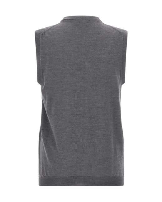 Zanone Gray Flexwool Buttoned Vest for men