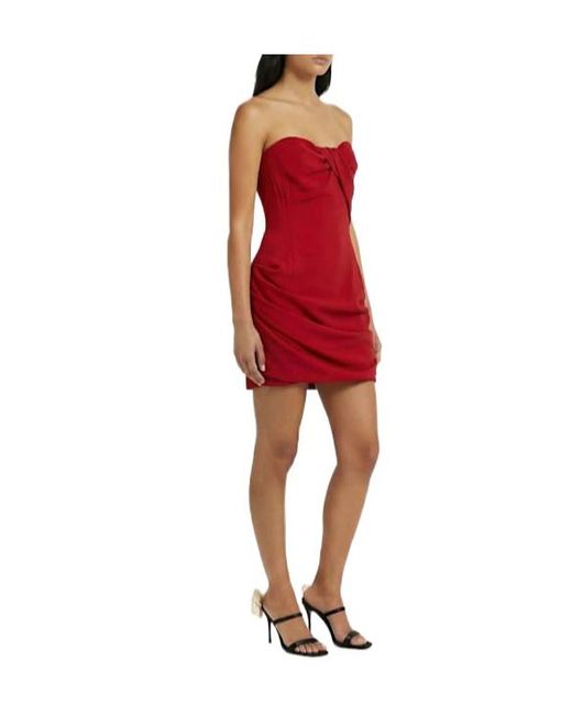 Magda Butrym Red Strapless Wool Blend Mini Dress