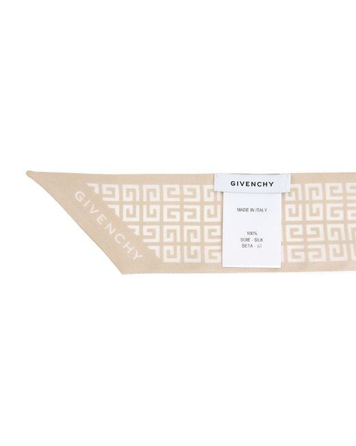 Givenchy White Pointed Silk Scarf