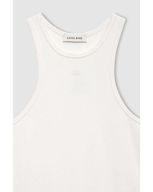 Anine Bing White Ribbed Tank Top