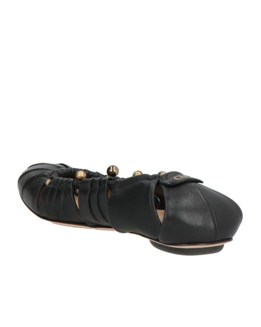 Chloé Black Round Toe Ballet Shoes