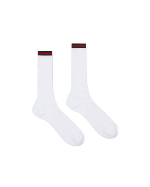 Gucci White Web Detailed Socks