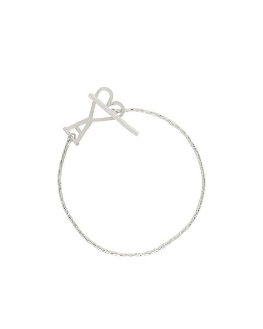 AMI White Ami Logo Charm Bracelet for men