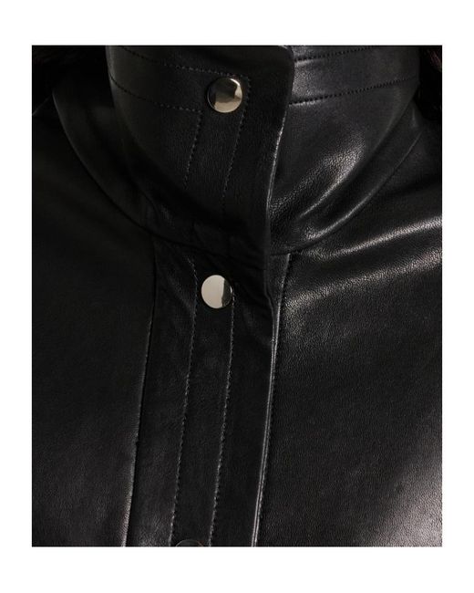 Nour Hammour Black Park Leather Jacket