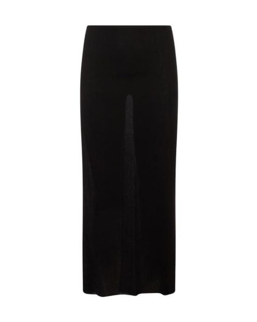 Jil Sander Black High-Waisted Midi Skirt