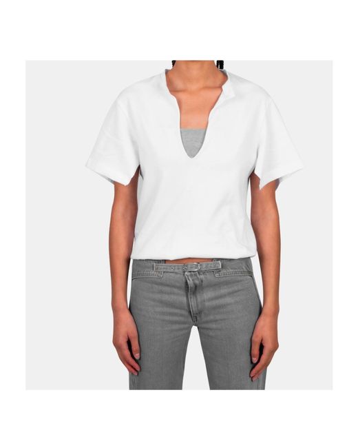 GIMAGUAS White Alina V-Neck T-Shirt