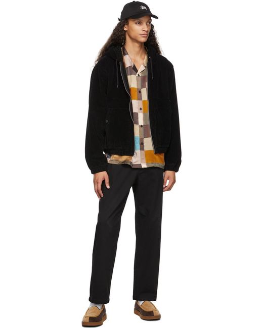 Stussy Black High-Waisted Casual Pants for men