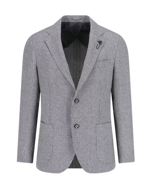 Lardini Gray Single-Breasted Blazer for men