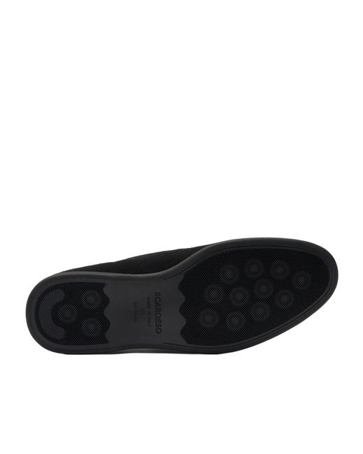 Scarosso Black Leonardo Round-Toe Ankle Boots for men