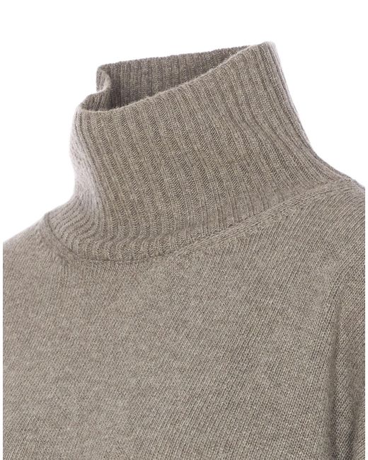 Roberto Collina Gray Turtleneck Long-Sleeved Sweater