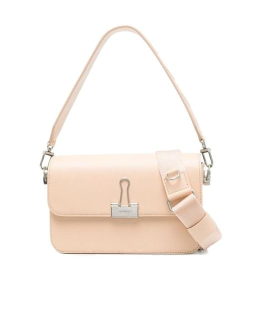 Off-White c/o Virgil Abloh Pink Binder Clip Foldover Top Crossbody Bag