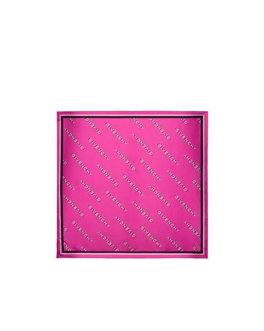 Givenchy Pink Paris Shadow Signature Printed Square Scarf