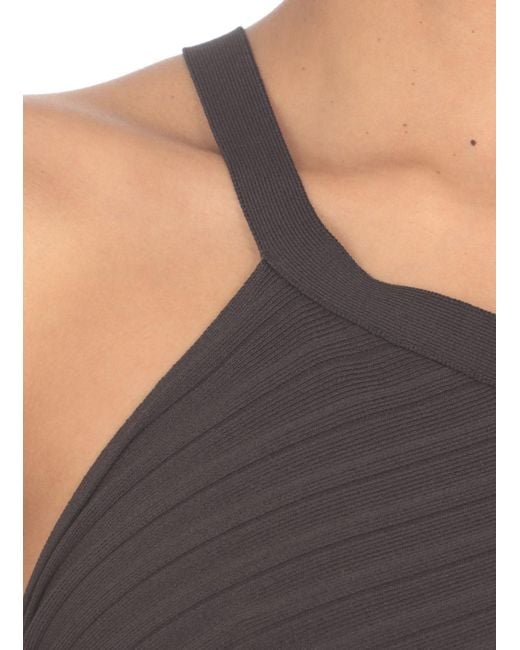 Philosophy Di Lorenzo Serafini Black One-Shoulder Knitted Dress