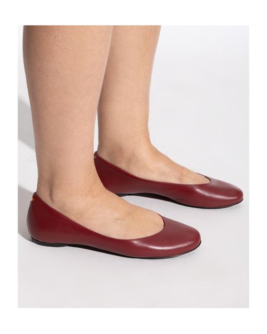 Lanvin Red Round Toe Ballet Flats