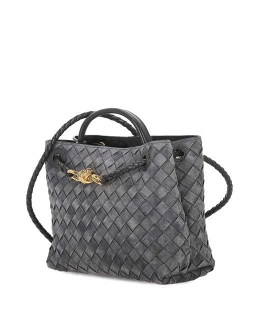 Bottega Veneta Gray Andiamo Small Top Handle Bag