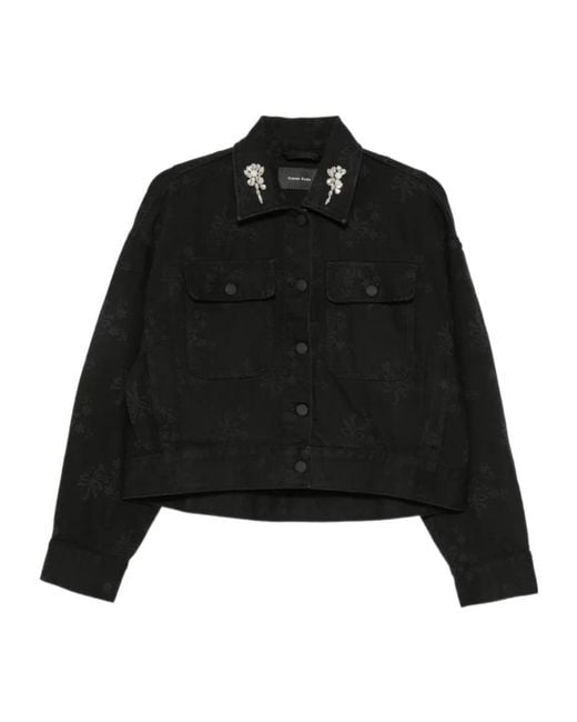 Simone Rocha Black Casual Jacket With Collar Detailing
