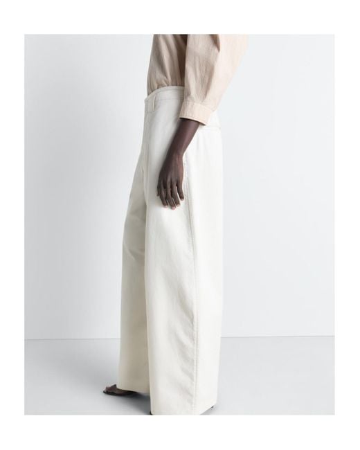 Lemaire White Wide Leg Chino Trousers
