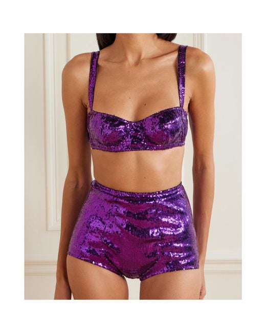 Dolce & Gabbana Purple Sequined Briefs