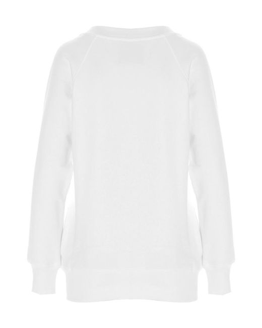 Moschino White Teddy Bear Logo Sweatshirt