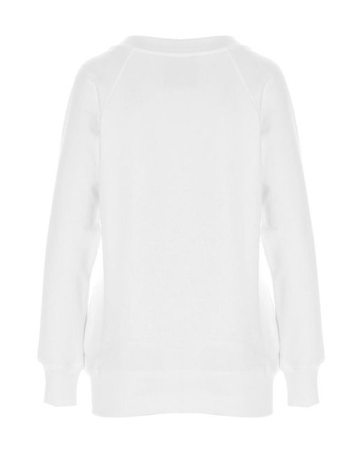 Moschino White Teddy Bear Logo Sweatshirt