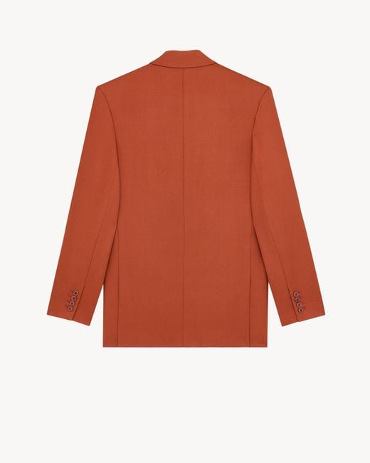 Saint Laurent Orange Double-Breasted Blazer