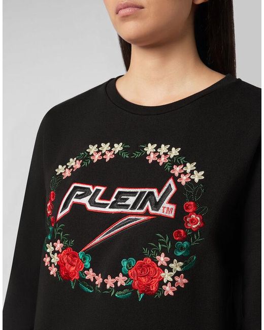 Philipp Plein Black Round-Necked Sweater