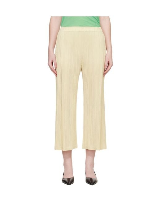 Pleats Please Issey Miyake Natural Pleated Casual Pants