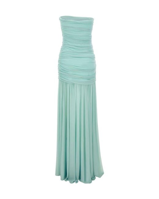 retroféte Green Retrofete Ruched Strapless Dresses