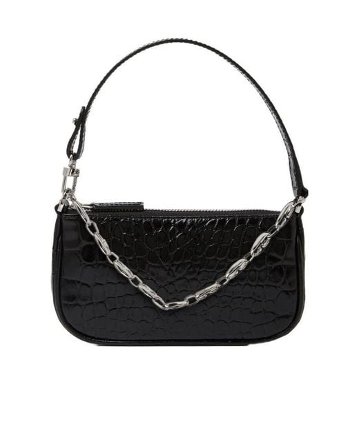 By Far Black Rachel Zipped Mini Shoulder Bag