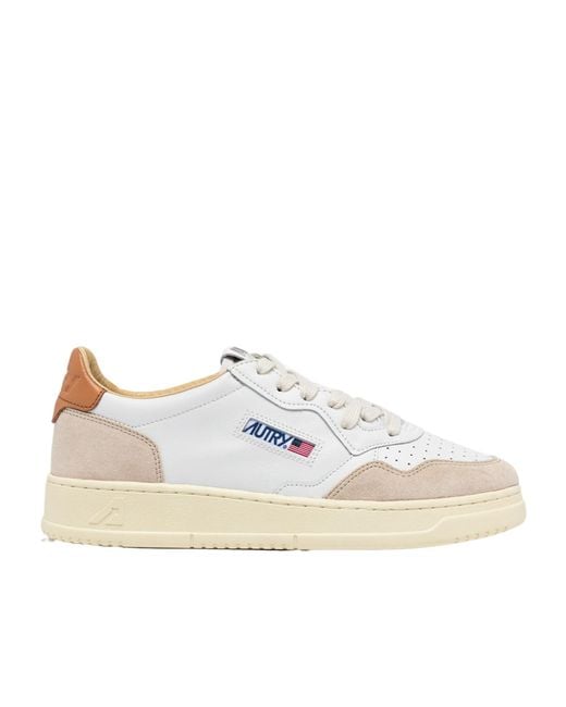 Autry White Medalist Low-Top Sneakers for men