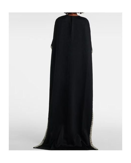 Roland Mouret Black Embellished Satin Crepe Gown
