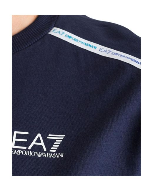 Emporio Armani Blue Logo Round-Necked Sweater