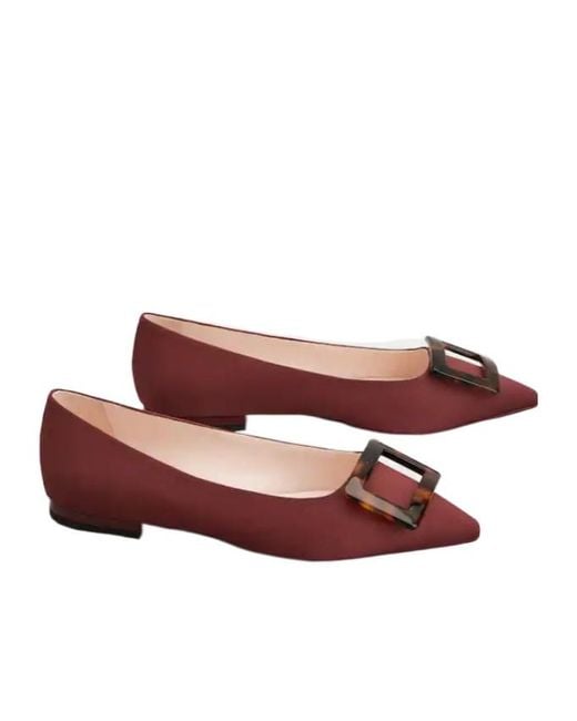 Roger Vivier Red Pointed Toe Flat Shoes