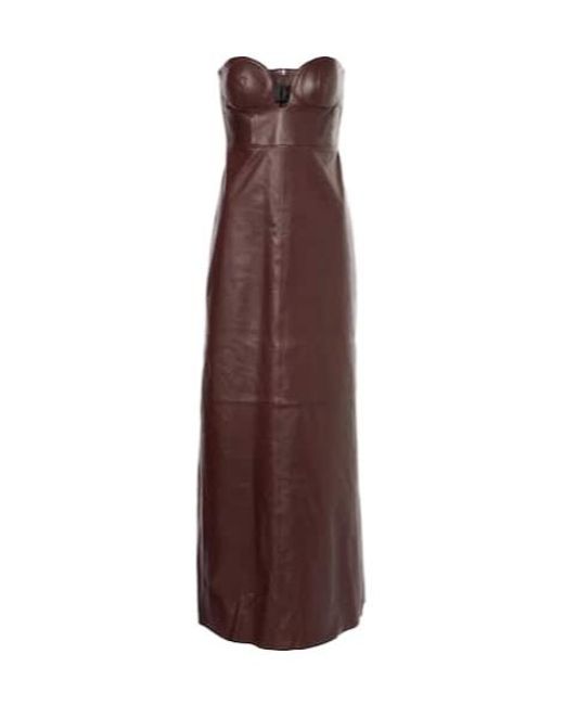 Dodo Bar Or Purple Leather Midi Dress